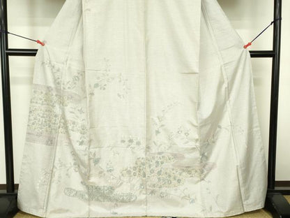 平和屋着物●中国三大刺繍　スワトウ刺繍　汕頭刺繍　総刺繍　訪問着　本場大島紬 総詰め 100亀甲 花霞文 やまと誂製 正絹 逸品 DABF3724op