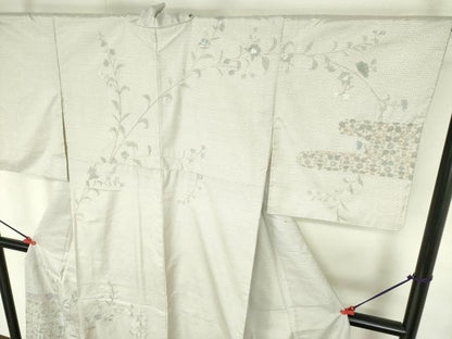 平和屋着物●中国三大刺繍　スワトウ刺繍　汕頭刺繍　総刺繍　訪問着　本場大島紬 総詰め 100亀甲 花霞文 やまと誂製 正絹 逸品 DABF3724op