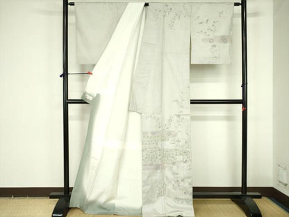 平和屋着物●中国三大刺繍　スワトウ刺繍　汕頭刺繍　総刺繍　訪問着　本場大島紬 総詰め 100亀甲 花霞文 やまと誂製 正絹 逸品 DABF3724op