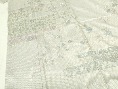 平和屋着物●中国三大刺繍　スワトウ刺繍　汕頭刺繍　総刺繍　訪問着　本場大島紬 総詰め 100亀甲 花霞文 やまと誂製 正絹 逸品 DABF3724op