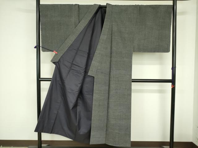 平和屋着物●男性　紬　アンサンブル　霞文　正絹　逸品　DABF3729op