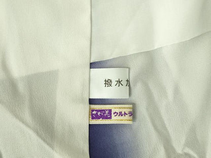 平和屋着物●上質な小紋　天然灰汁発酵建本藍染　大澤石雄　江戸型染　流水花文　さが美扱い　証紙付き　正絹　逸品　DABF3731op