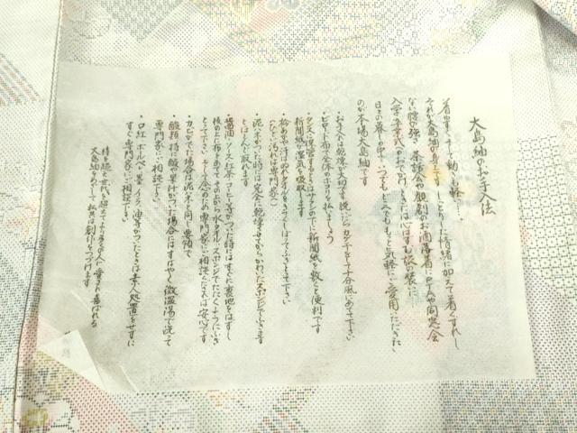 平和屋着物●都喜ヱ門　本場大島紬　白大島　9マルキ　装いの輝き　藤絹織物謹製　証紙付き　正絹　逸品　DABF3732op