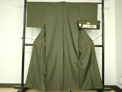平和屋着物●本場大島紬　泥染　徳田幸夫　花の舞　証紙付き　正絹　逸品　DABF3734op