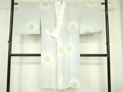 平和屋着物●長襦袢　無双仕立て　作家物　舞梅　暈し染め　金彩　正絹　逸品　DABF3735op