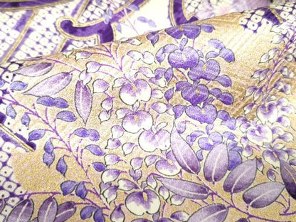 平和屋着物▼豪華振袖　花丸文　金彩　正絹　逸品　DABF3750op