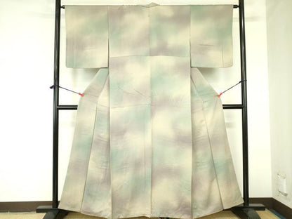 平和屋着物▼上質な小紋　小花地紋　暈し染め　正絹　逸品　DABF3768op