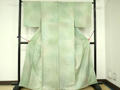 平和屋着物▼上質な小紋　松本幸四郎好み　抽象文様　暈し染め　正絹　逸品　DABF3785op