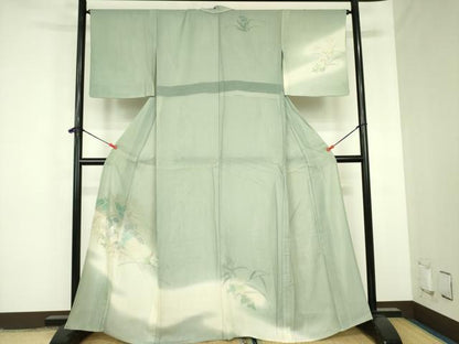 平和屋着物▽訪問着　無双　紗袷　紗×絽　草花　暈し染め　正絹　逸品　DABF3787op
