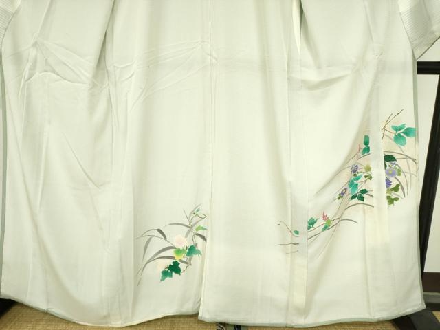 平和屋着物▽訪問着　無双　紗袷　紗×絽　草花　暈し染め　正絹　逸品　DABF3787op