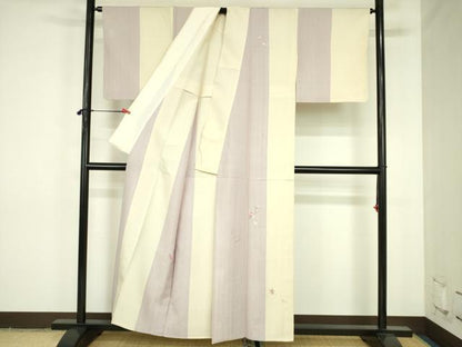 平和屋着物▽訪問着　単衣　紬地　総刺繍　舞花　正絹　逸品　DABF3788op