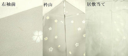 平和屋着物▽上質な小紋　単衣　舞桜　金彩　正絹　逸品　DABF3791op