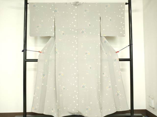 平和屋着物▽上質な小紋　単衣　舞桜　金彩　正絹　逸品　DABF3791op