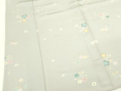 平和屋着物▽上質な小紋　単衣　舞桜　金彩　正絹　逸品　DABF3791op