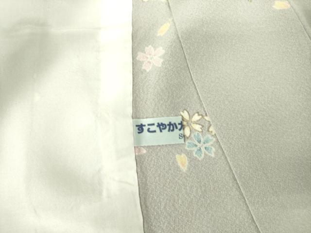 平和屋着物▽上質な小紋　単衣　舞桜　金彩　正絹　逸品　DABF3791op