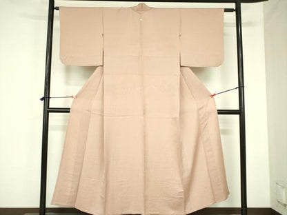 平和屋着物▽上質な色無地　単衣　霞地紋　虹色　正絹　逸品　DABF3794op