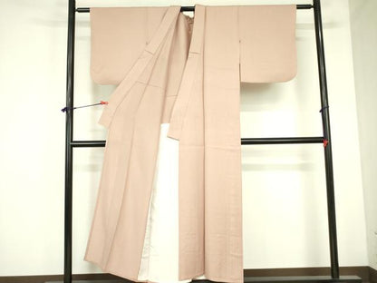 平和屋着物▽上質な色無地　単衣　霞地紋　虹色　正絹　逸品　DABF3794op