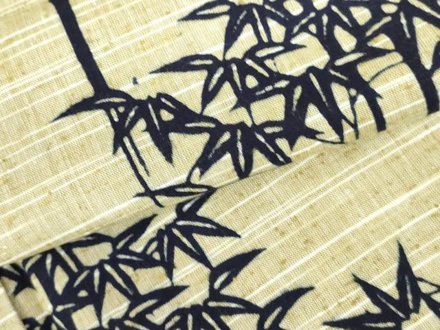 平和屋着物∴夏物　浴衣　注染　笹竹文　綿　逸品　DABF3795op