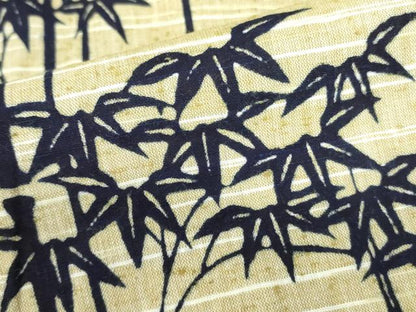 平和屋着物∴夏物　浴衣　注染　笹竹文　綿　逸品　DABF3795op