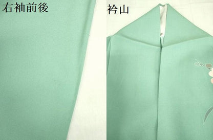 平和屋着物▽訪問着　単衣　枝梅　草花　暈し染め　金彩　正絹　逸品　DABF3797op