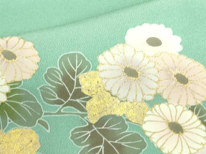 平和屋着物▽訪問着　単衣　枝梅　草花　暈し染め　金彩　正絹　逸品　DABF3797op