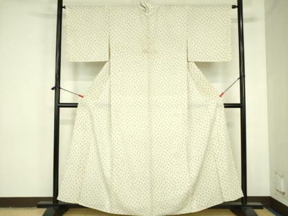 平和屋着物▽上質な小紋　単衣　十字絣　正絹　逸品　DABF3798op