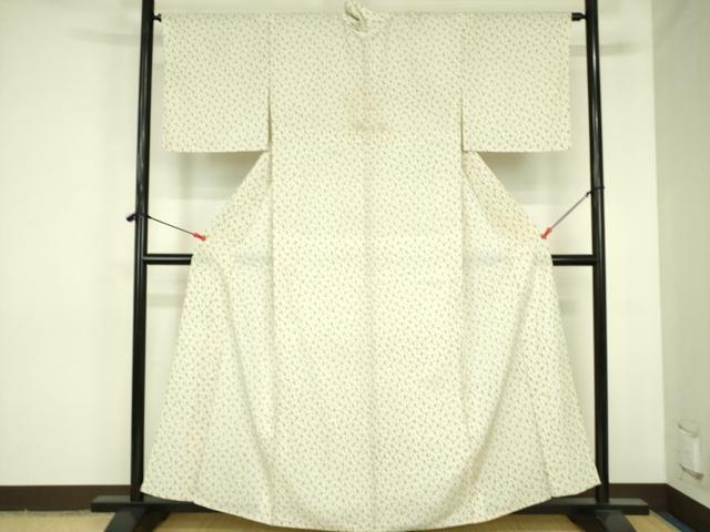 平和屋着物▽上質な小紋　単衣　十字絣　正絹　逸品　DABF3798op