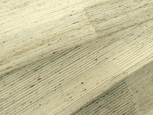 平和屋着物▽上質な紬　単衣　横段文　正絹　逸品　DABF3800op