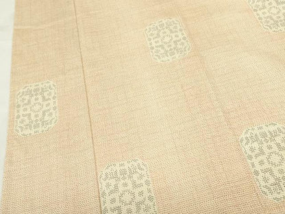 平和屋着物▽上質なお召　単衣　草花　正絹　逸品　DABF3801op