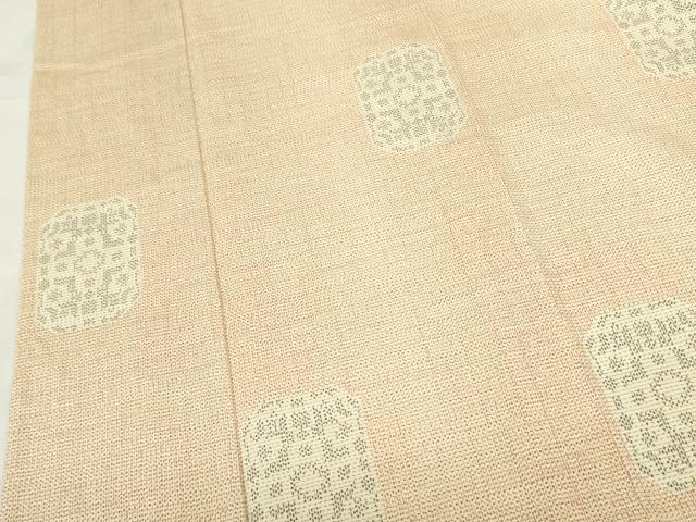 平和屋着物▽上質なお召　単衣　草花　正絹　逸品　DABF3801op
