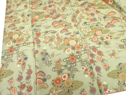 平和屋着物●上質な小紋　花蝶文　正絹　逸品　DABF3996op