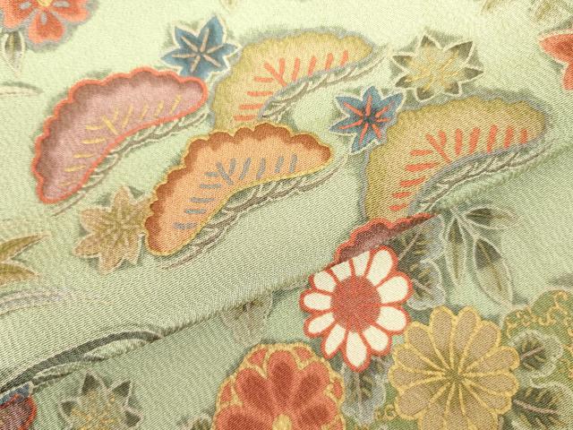 平和屋着物●上質な小紋　花蝶文　正絹　逸品　DABF3996op