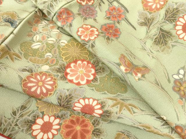 平和屋着物●上質な小紋　花蝶文　正絹　逸品　DABF3996op