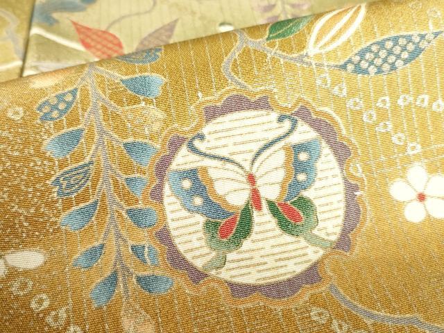 平和屋着物●訪問着　舞蝶花鼓文　暈し染め　金彩　正絹　逸品　DABF3997op