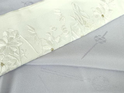 平和屋着物●長襦袢　無双仕立て　花簪　半衿刺繍　正絹　逸品　DABF4000op