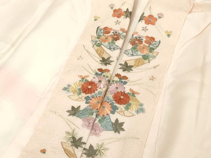平和屋着物■長襦袢 袷 重ね山文 暈し染め 半衿刺繍 正絹 逸品 DABF4011cd