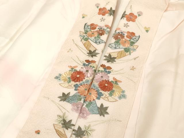平和屋着物■長襦袢 袷 重ね山文 暈し染め 半衿刺繍 正絹 逸品 DABF4011cd