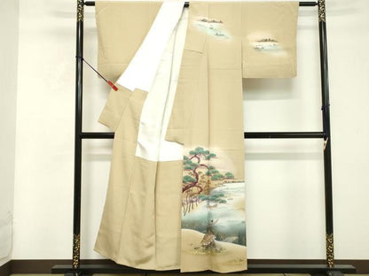 平和屋着物■訪問着 手描き 風景文 暈し染め 金彩 正絹 逸品 DABF4026cd