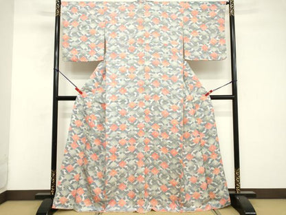 平和屋着物■上質な小紋　花菱文　正絹　逸品　DABF4042cd