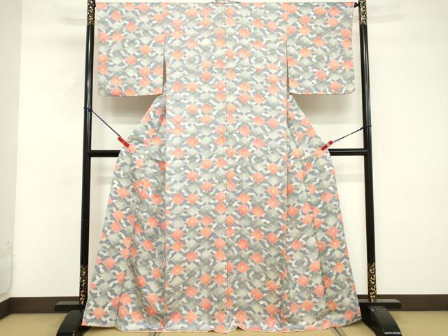 平和屋着物■上質な小紋　花菱文　正絹　逸品　DABF4042cd