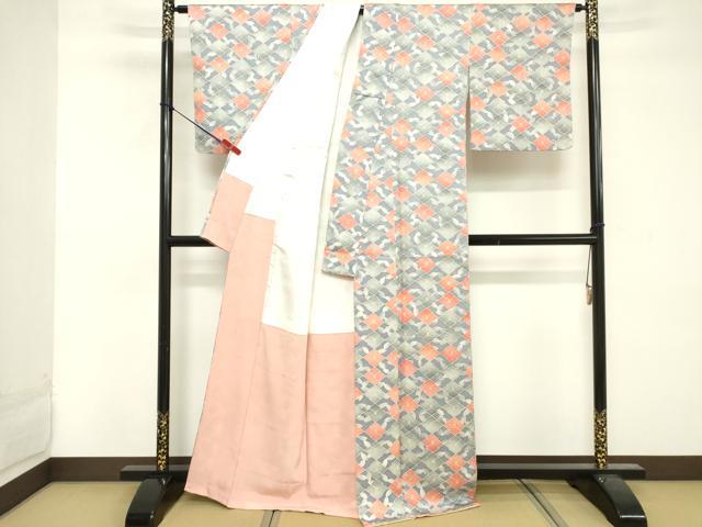 平和屋着物■上質な小紋　花菱文　正絹　逸品　DABF4042cd