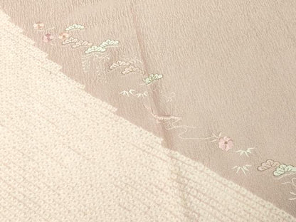 平和屋着物■豪華色留袖　作家物　刺繍　草花文　金糸　正絹　逸品　DABF4050cd