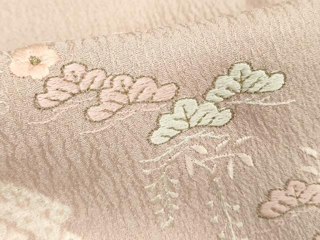 平和屋着物■豪華色留袖　作家物　刺繍　草花文　金糸　正絹　逸品　DABF4050cd