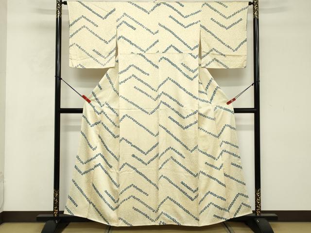平和屋着物■上質な小紋 幾何学文様 正絹 逸品 未使用 DABF4060cd