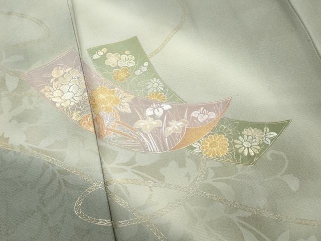 平和屋着物■訪問着 短冊花車文 暈し染め 金彩 正絹 逸品 DABF4071cd