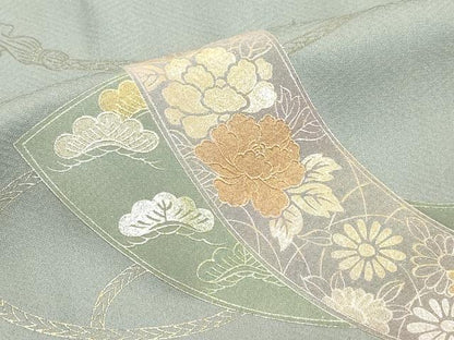 平和屋着物■訪問着 短冊花車文 暈し染め 金彩 正絹 逸品 DABF4071cd