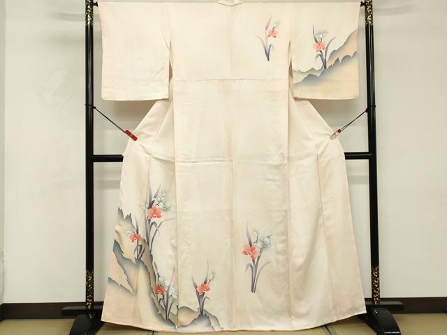 平和屋着物■訪問着 手描き 草花文 正絹 逸品 DABF4072cd