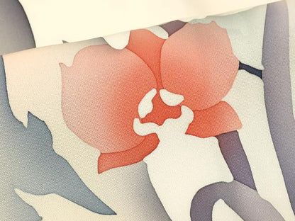 平和屋着物■訪問着 手描き 草花文 正絹 逸品 DABF4072cd