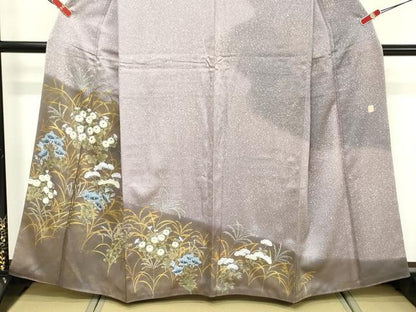 平和屋着物■訪問着 作家物 手描き 草花文 金銀彩 正絹 逸品 DABF4075cd