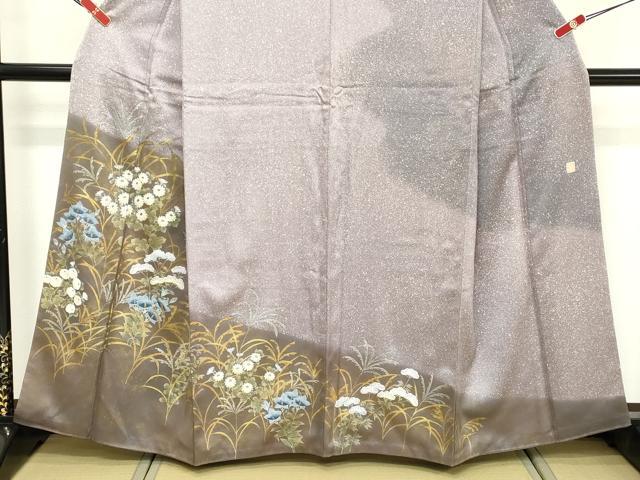 平和屋着物■訪問着 作家物 手描き 草花文 金銀彩 正絹 逸品 DABF4075cd